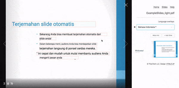 Animated GIF of automatic translation being edited.