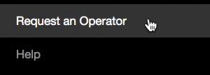 Screenshot of a "Request an Operator" link