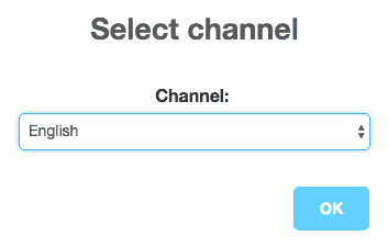 English is selected in the channel dropdown