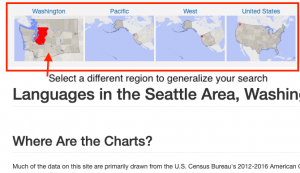 Screenshot of selecting a more general region in Statistical Atlas