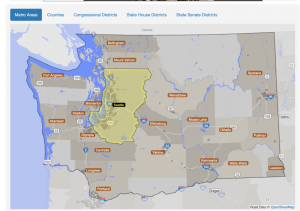 Screenshot of Statistical Atlas website - Washington state