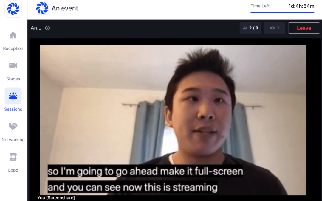 Live event captioning in Hopin: how to get captions and subtitles