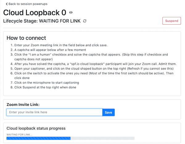 How do I get the link to use with Cloud Loopback?