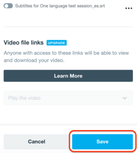 Save Vimeo settings after adding captions