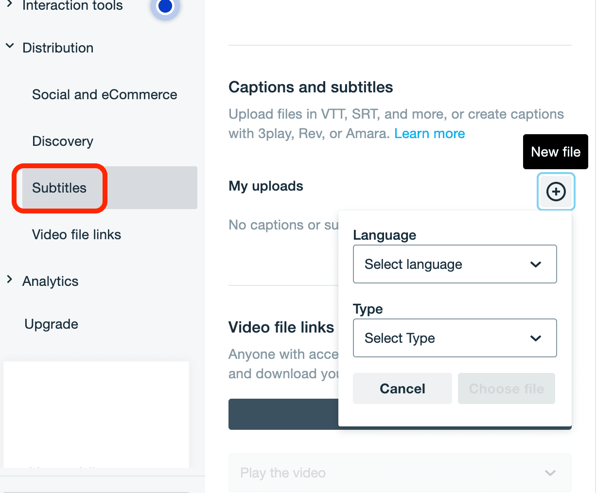 Subtitle options for Vimeo accessibility