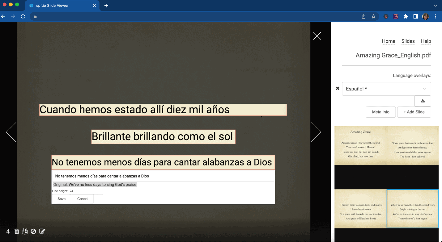 Slide translator use Document Translation Portal
