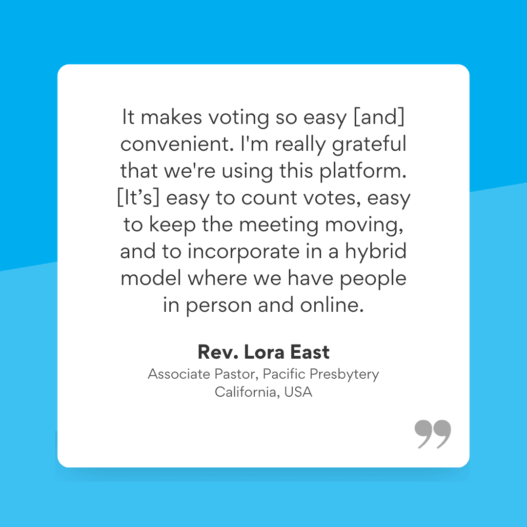What Rev. Lora East said about the impact of spf.io's Multilingual Polls