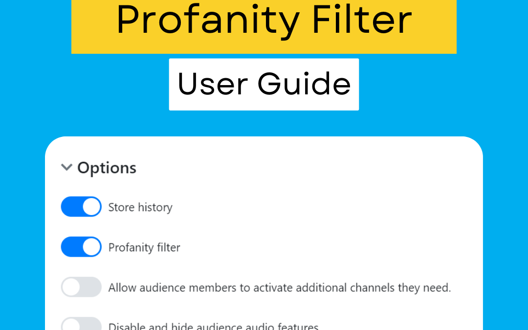 How to use the Profanity Filter in your session