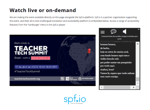 T4 Education, Nova Escola e spf.io se uniram para o Teacher Tech Summit 2023 no Brasil .