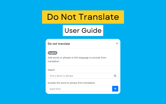 How to add words to your Do Not Translate list