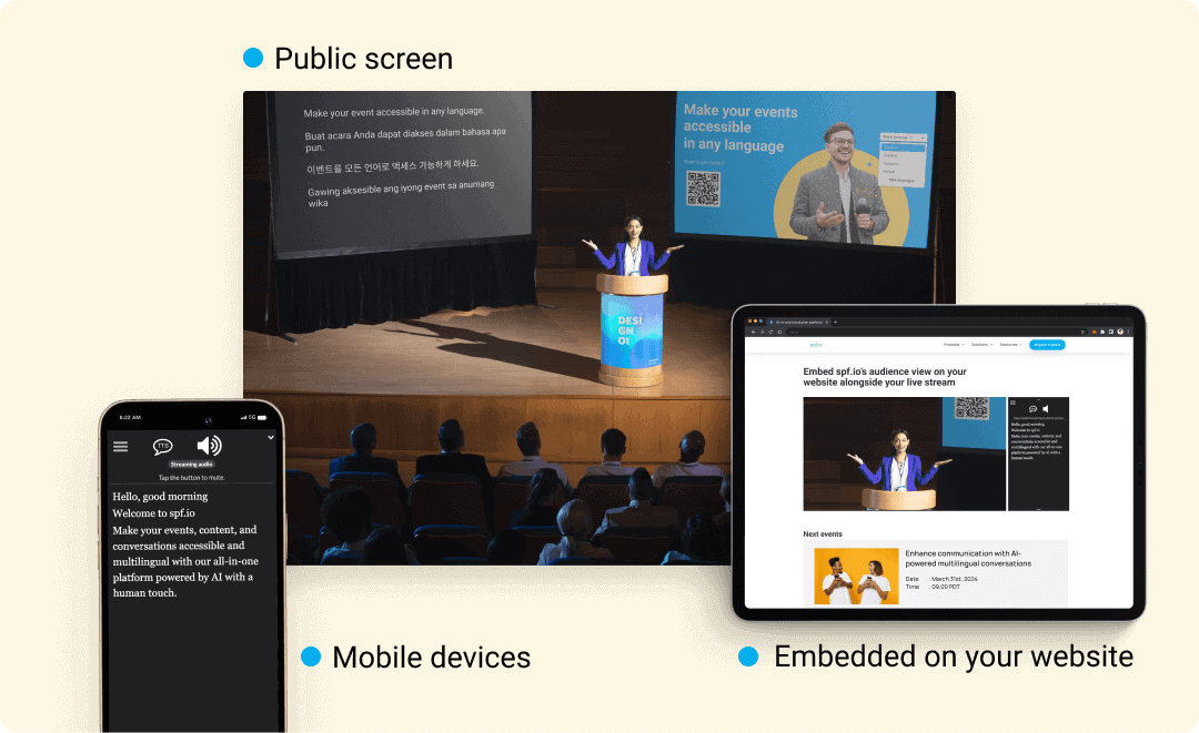 Display captions and translations in many ways with spf.io