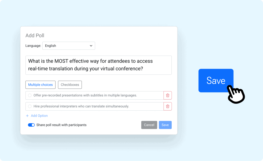 How it works multilingual polls step 2