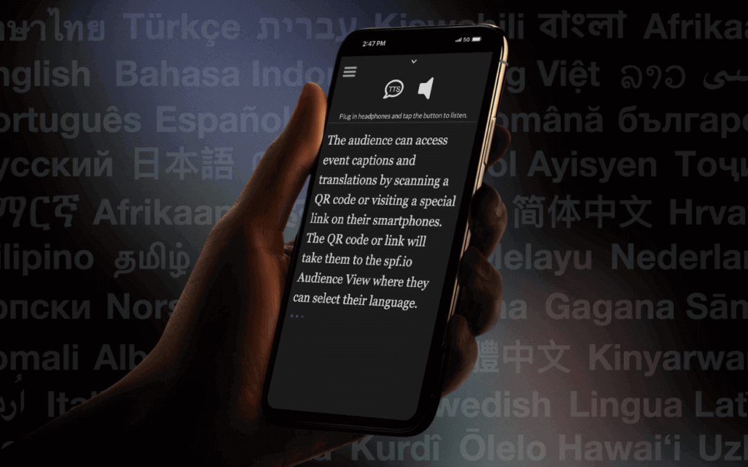 How do attendees get captions/translations on smartphones?