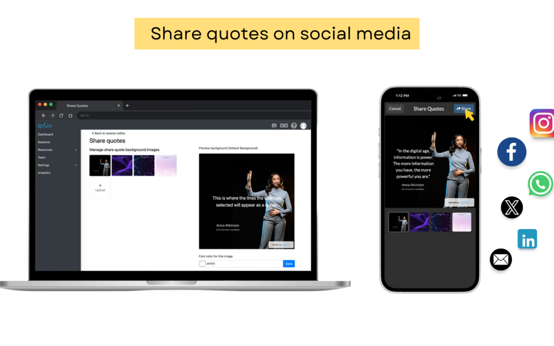How to share a quote on social media using spf.io’s Social Sharing feature